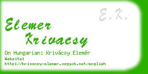 elemer krivacsy business card